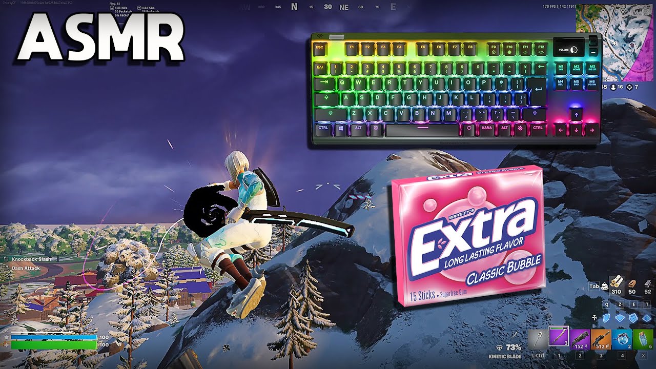 Fortnite ASMR - Gum Chewing (Whispering & Keyboard Sounds) - YouTube