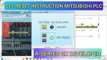 GX Developer : SET RESET Instruction Mitsubishi PLC A-Series with HMI GT Designer3 Simulation