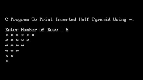 Print The Half Pyramid Pattern in Reverse of Stars using C Language in VS Code #codetheworld