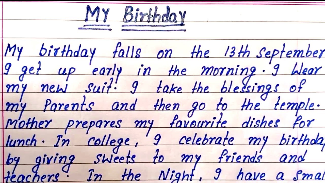 write an essay about your birthday party