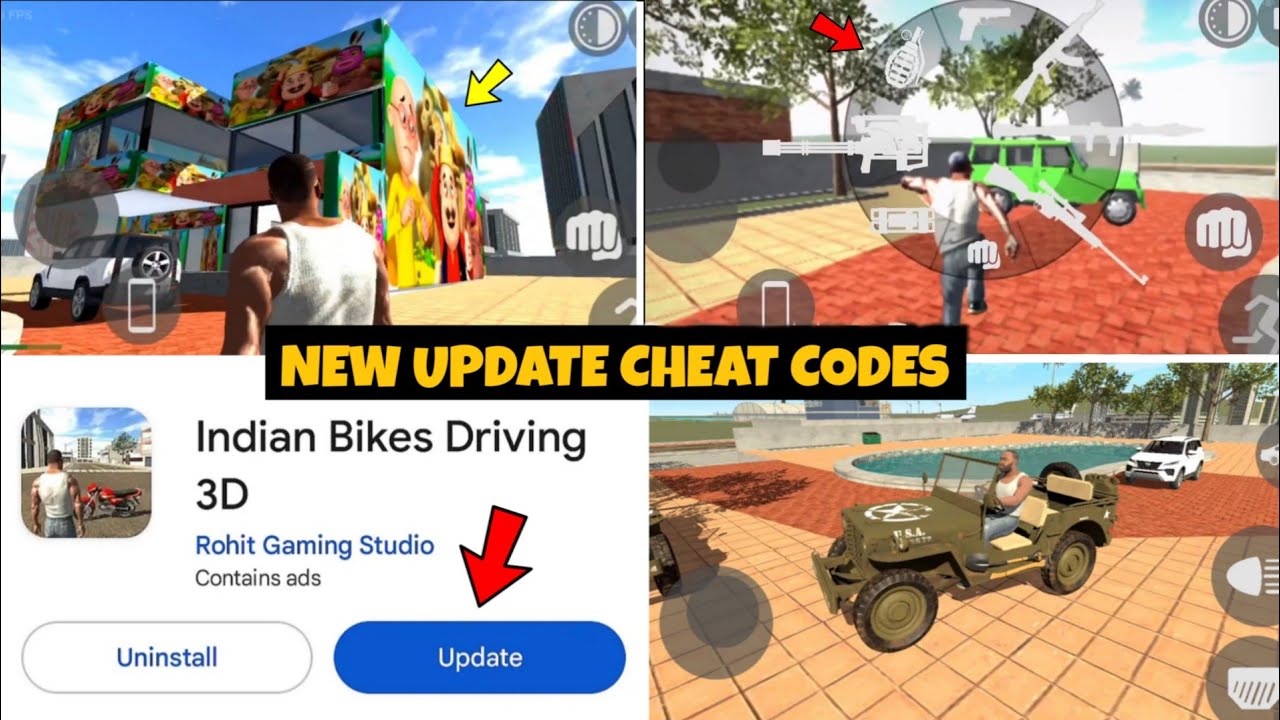 NEW UPDATE ALL FEATURES CHEAT CODES? INDIAN BIKE DRIVING 3D NEW UPDATE ...