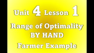 4 1   Range of Optimality BY HAND   Farmer Example