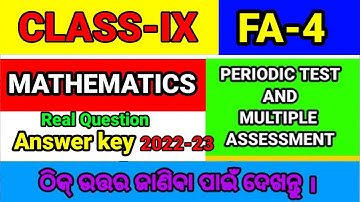 9th class FA 4 Mathematics answer key Periodic test and Multiple assessment 2022-23