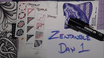 Zentangle Day 1 - Static - Tipple -  Crescent Moon