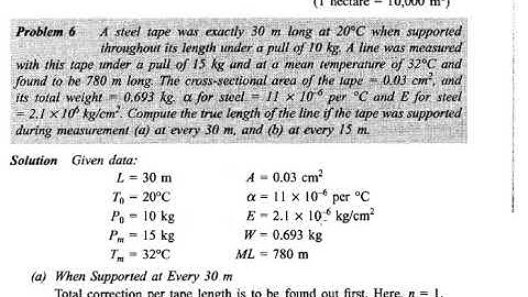 Tape corrections Numericals