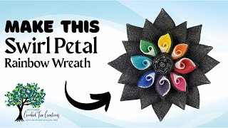 How to Make a Rainbow Swirl Petal Sunflower Wreath
