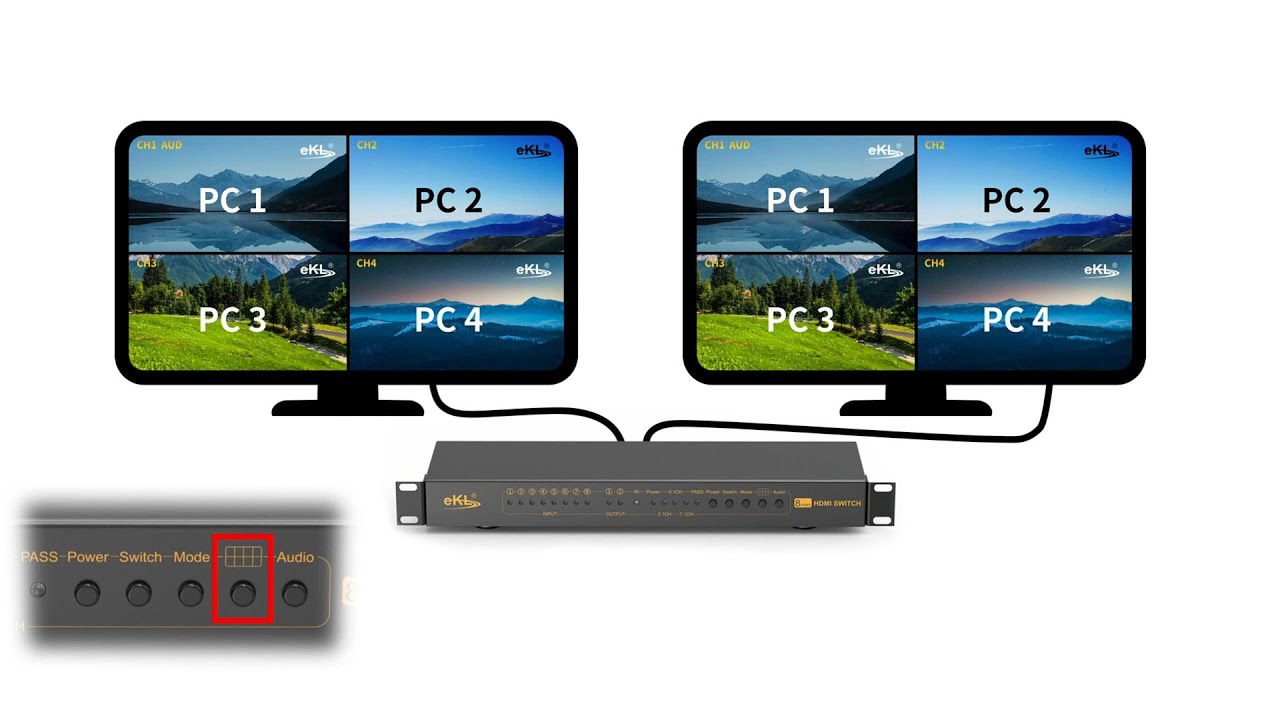 So cool! Switch without black screen eKL 8-port HDMI seamless switcher ...