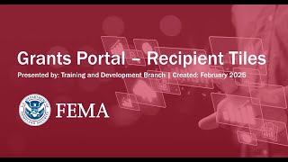 Grants Portal Tiles for Recipients