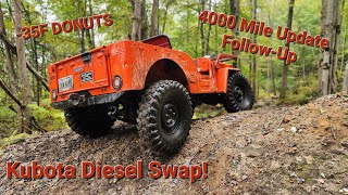 Kubota Swapped Willys Jeep 4000 Mile Update (Questions Answered Edition)+(Donuts In 35F)