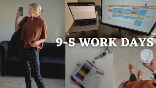 9-5 WORK VLOG: finding routine going to the office + tips for hybrid employees 💻🏥