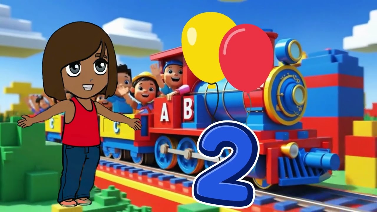 🔢 Number 2 – Two Balloons 🎈🎈 | Numbers Train for Kids 🚂 | Learn Counting