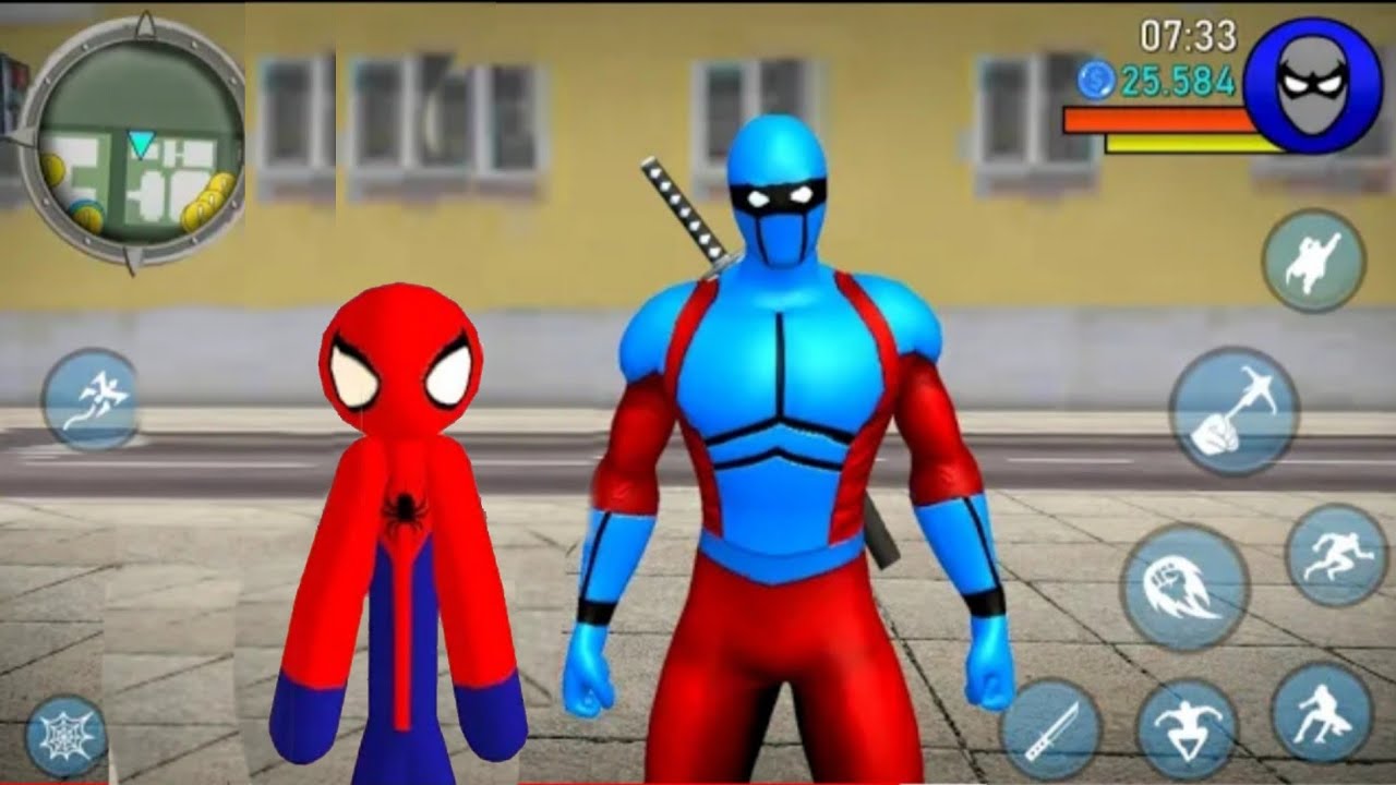 Spider Ninja Superhero Simulator Vs Amazing Spider Stickman Rope Hero - Android Gameplay