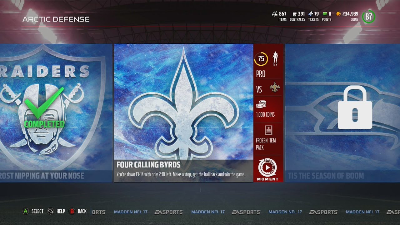 Madden NFL 17 | MUT Ultimate Freeze Arctic Defense Challenge #6 | Four Calling Byrds