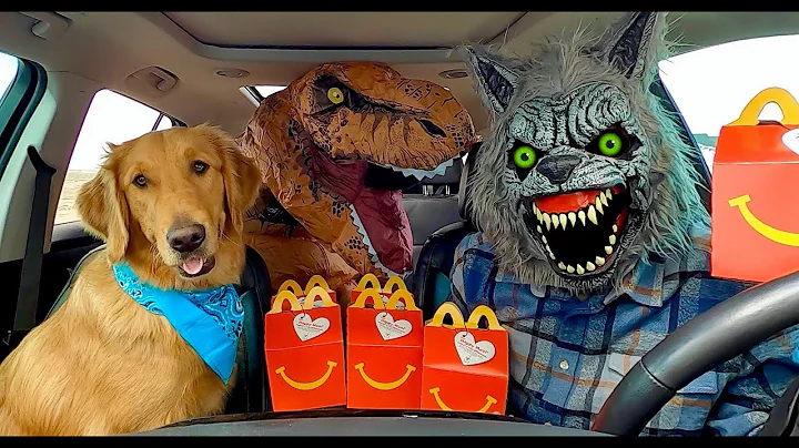 Wolf Surprises Puppy & T-Rex with Car Ride to McDo...