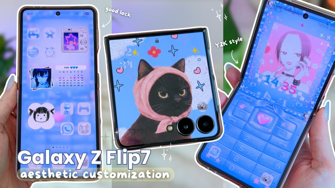Samsung Galaxy Z Flip7 customization ☆🧸 Y2k aesthetic icons, cute widgets & good lock tutorial