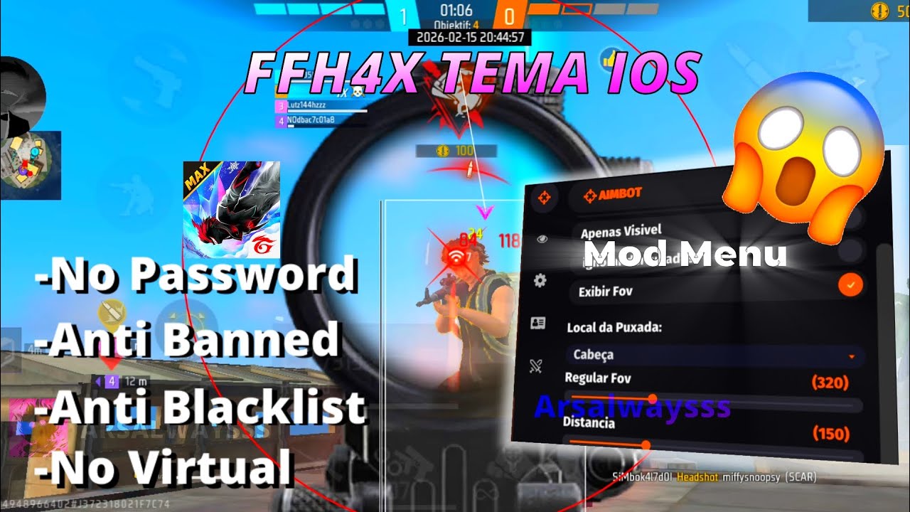 FFH4X TEMA IOS‼️ANDROID ONLY🔰🔰NON-ROOT WORK ALL DEVICE👑ANTI BANNED BLACKLIST 💯💯