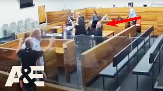 Famous Court Cam: Rugby Player Tosses Chairs, RAGES in Courtroom After Sentencing | A&E Wealth