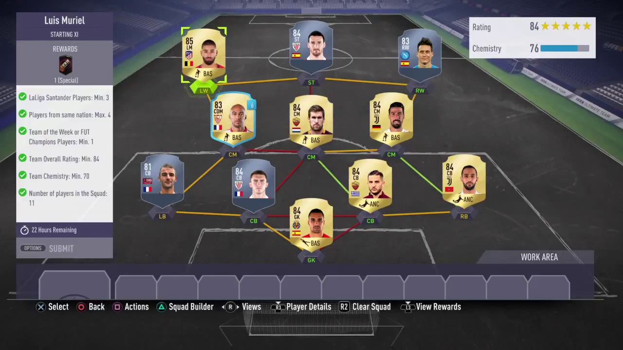 FIFA 18 ULTIMATE TEAM SBC FUTMAS LUIS MURIEL CHEAPEST SOLUTION