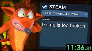 Can I Beat All 3 Crash Bandicoot Games And Get a Steam Refund?
Try Rocket Money for free: http://rocketmoney.com/ezscape
Kick: https://www.kick.com/ezscape
Main Channel: https://www.youtube.com/EZScape
VOD Channel: https://www.youtube.com/EZScapeClipsVODs
Twitter: http://twitter.com/EZScapeYT
Discord: https://discord.gg/ezscape
Special thanks to McCrodi and CasuallyClutching :)
Edited by: https://twitter.com/Krinios
Videos used:
Spyro The Dragon All Intros - Evolution
https://www.youtube.com/watch?v=DpsN_k6Jb1s
Crash Bandicoot N. Sane Trilogy Intro & Main Menu Themes
https://www.youtube.com/watch?v=sMLFN3FpI0Q
Crash Bandicoot Any% Speedrun in 39:57 (PB)
https://www.youtube.com/watch?v=PI0Sd14LJBQ
NST CRASH 2 ANY% 39:52 (FWR)
https://www.youtube.com/watch?v=LiDZ1tVfW8I
(World Record) Crash Bandicoot 3 Nsane Trilogy (38:09 Any%)
https://www.youtube.com/watch?v=G8VgMMRtGBg
Crash Bandicoot N Sane Trilogy 2 - Cortex Strikes Back All Cutscenes - 4K - 60FPS
https://www.youtube.com/watch?v=AVg7THeFy4c
Potty - Uhhhhhhhhhhh
https://www.twitch.tv/videos/589007238
All kinds of Fusion
https://www.youtube.com/watch?v=cSdVCwmQYXo
NST Full Trilogy Cross-Game Any% Speedrun World Record in 9:31
https://www.youtube.com/watch?v=xe2q9H6ndM0
#RocketMoney #personalfinance #CrashBandicoot Can I Beat All 3 Crash Bandicoot Games And Get a Steam Refund?
