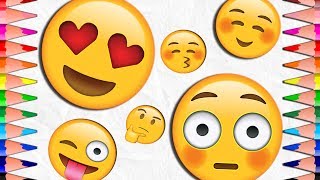 Draw and Color Emoji / Emoji Faces Coloring Pages Videos For Kids and Toddlers l Learn Colors