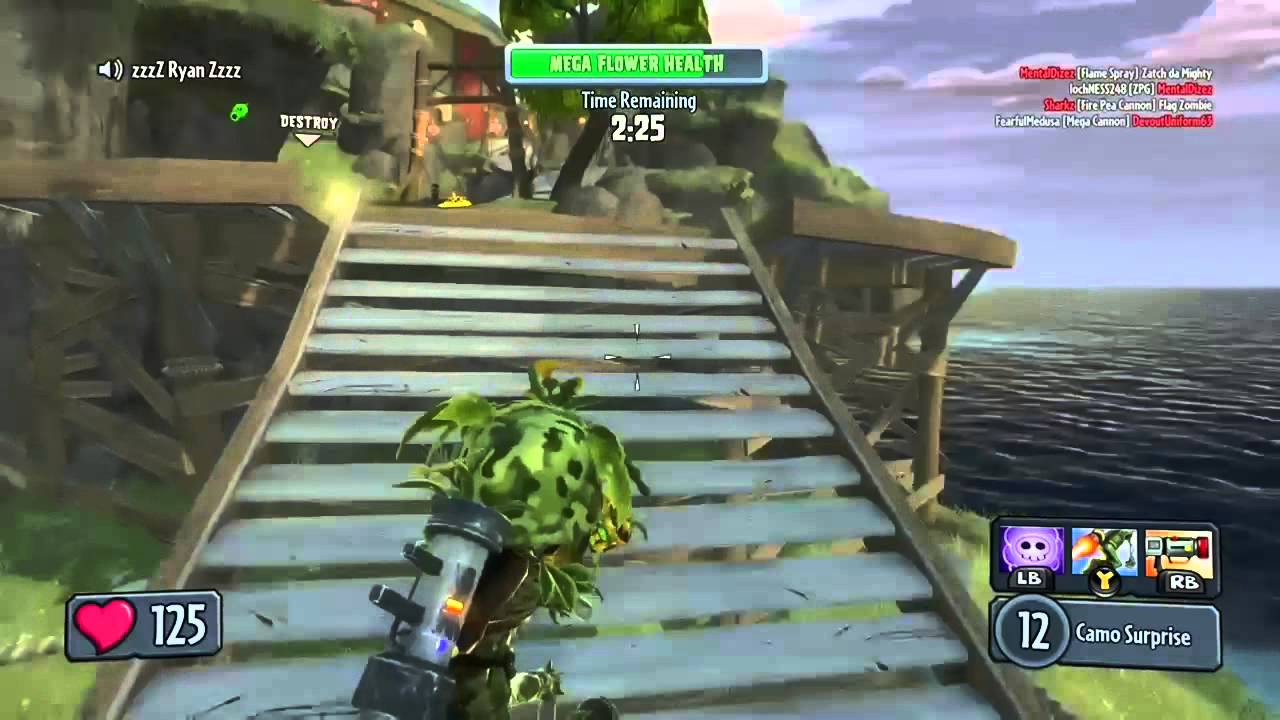 PvZ Garden Warfare 30 Vanquish Streak at Garden & Graveyard mode YouTube