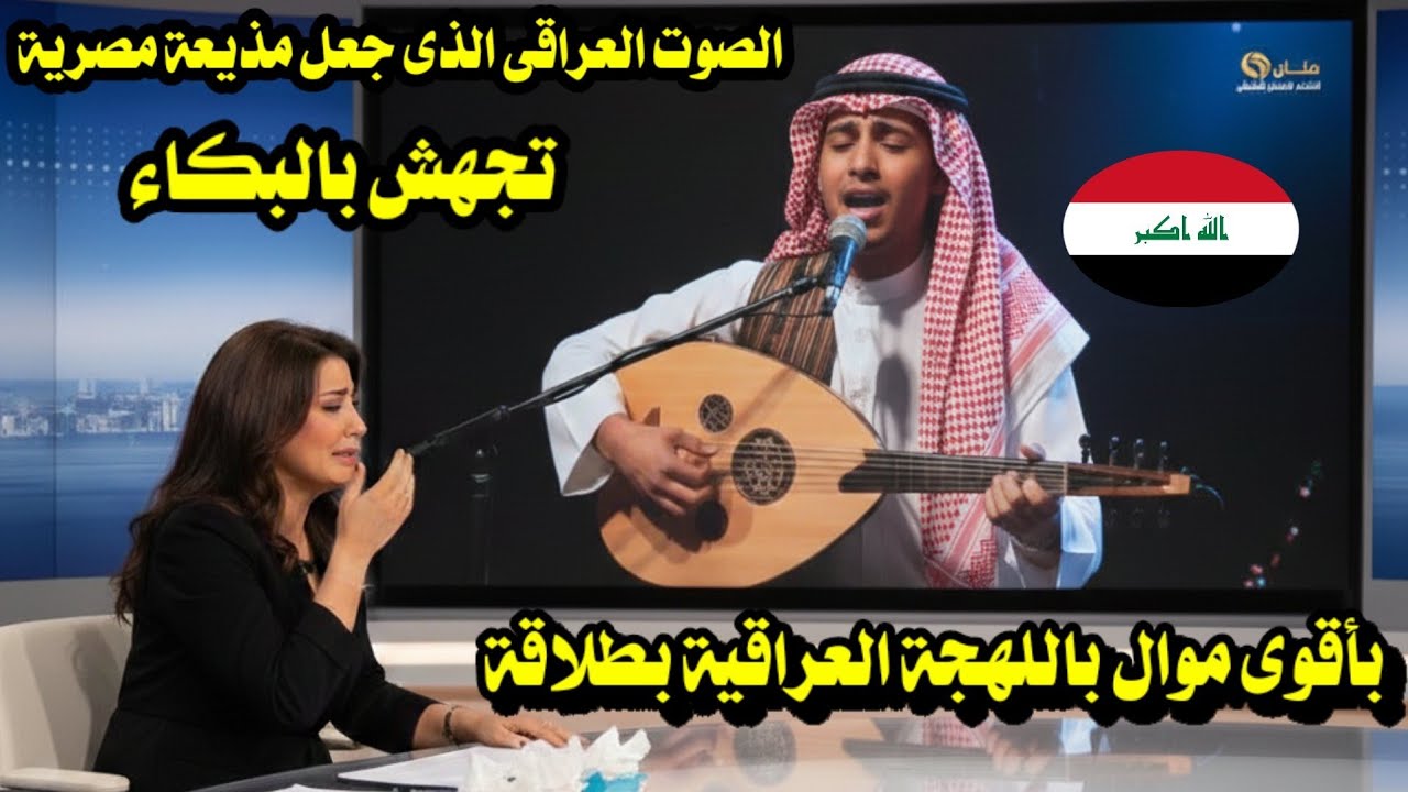 الصوت العراقى الذى جعل مذيعة مصرية تجهش بالبكاء بأقوى موال باللهجة العراقية بطلاقة 