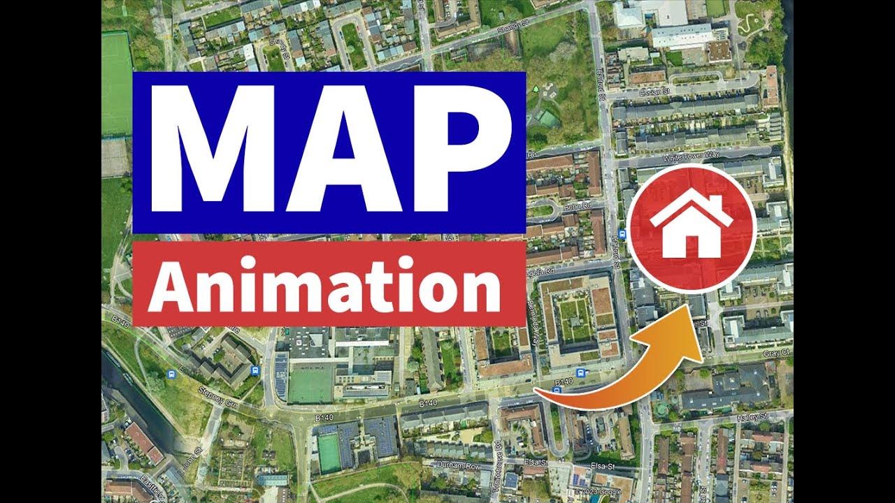 Map routing animation for your real estate ad - YouTube