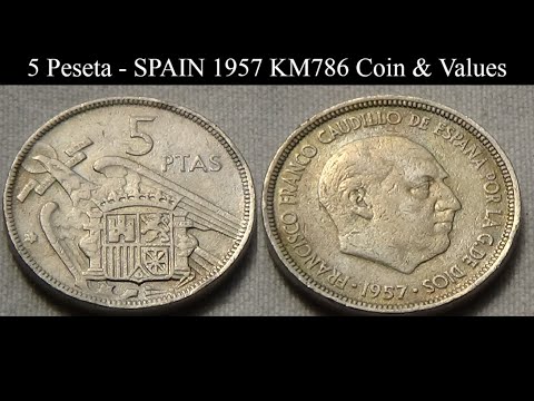 5 Pesetas - SPAIN 1957 KM786 Coin U0026 Values