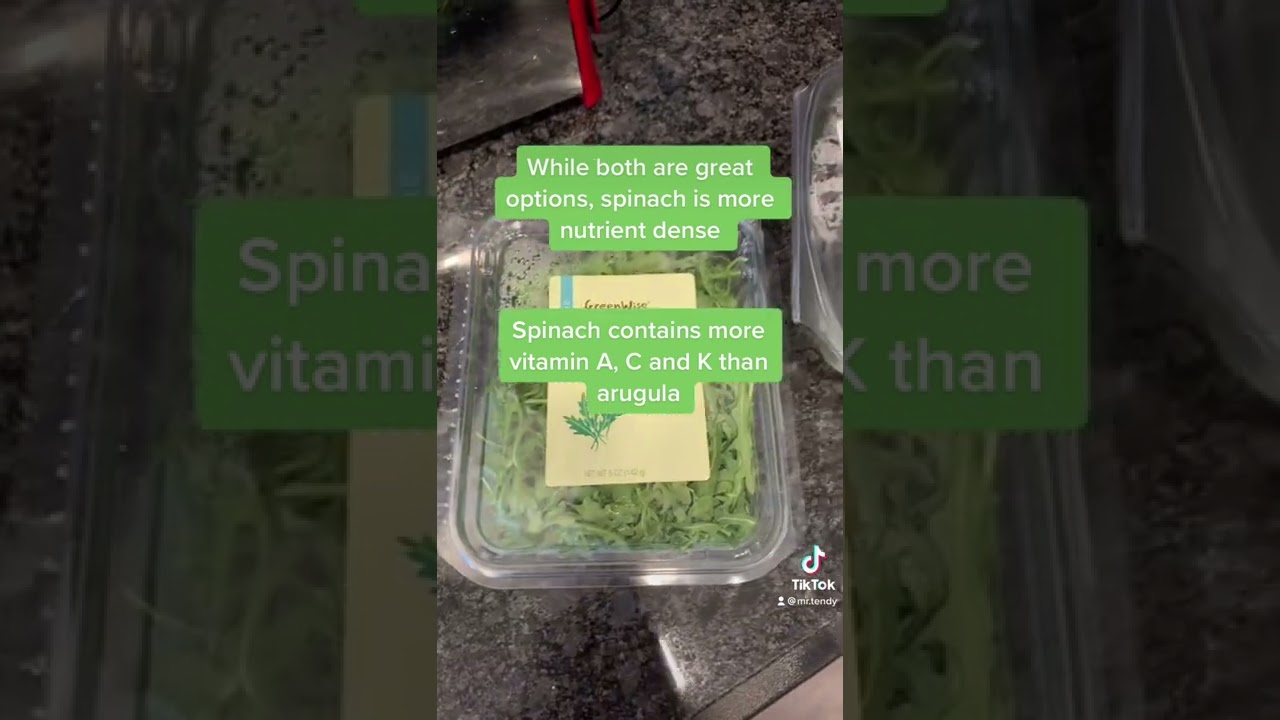 What’s healthier? Spinach vs arugula #spinach #healthygreens #nutritiontips