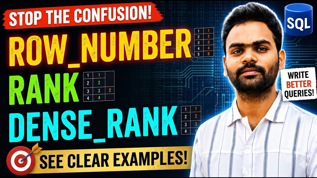 SQL Ranking Functions Explained Simply | ROW_NUMBER, RANK, DENSE_RANK ...