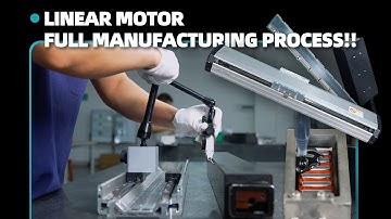 The entire linear motor manufacturing process including the production of the moving stator.