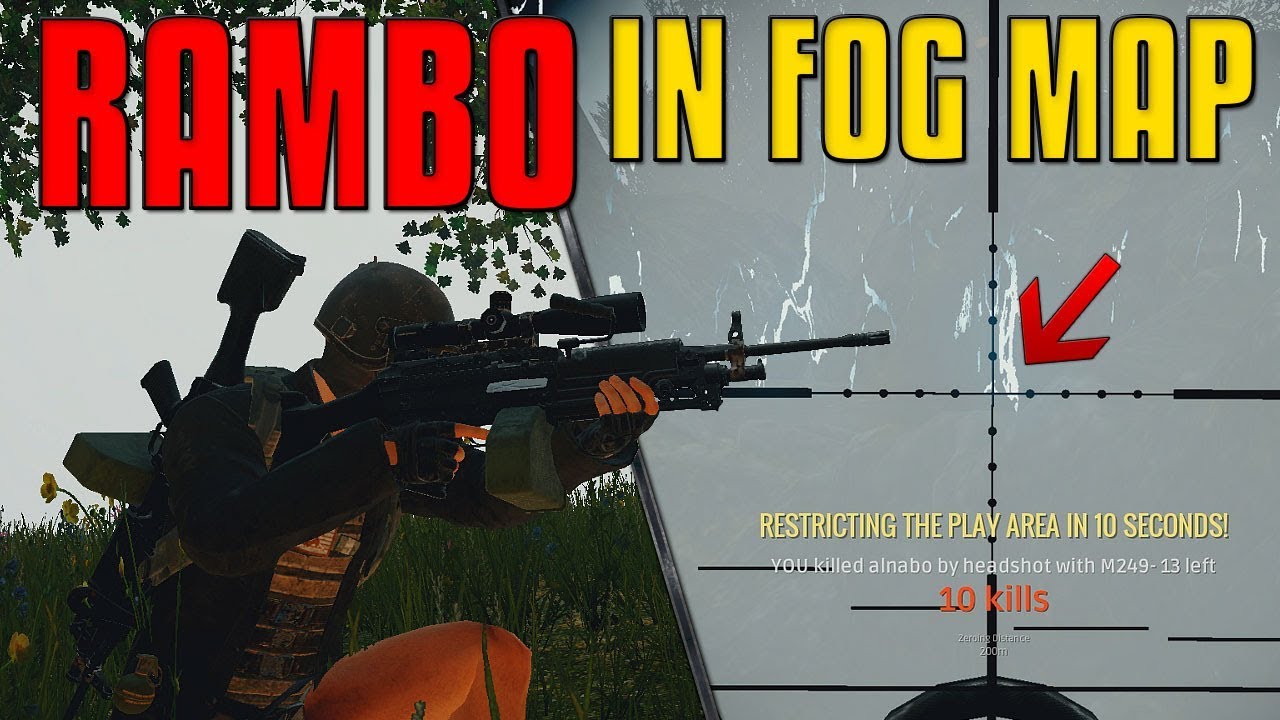 RAMBO in FOG Weather - 2x M249 | PUBG