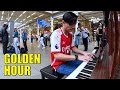 When I Play JVKE Golden Hour Piano at Train Station | Cole Lam