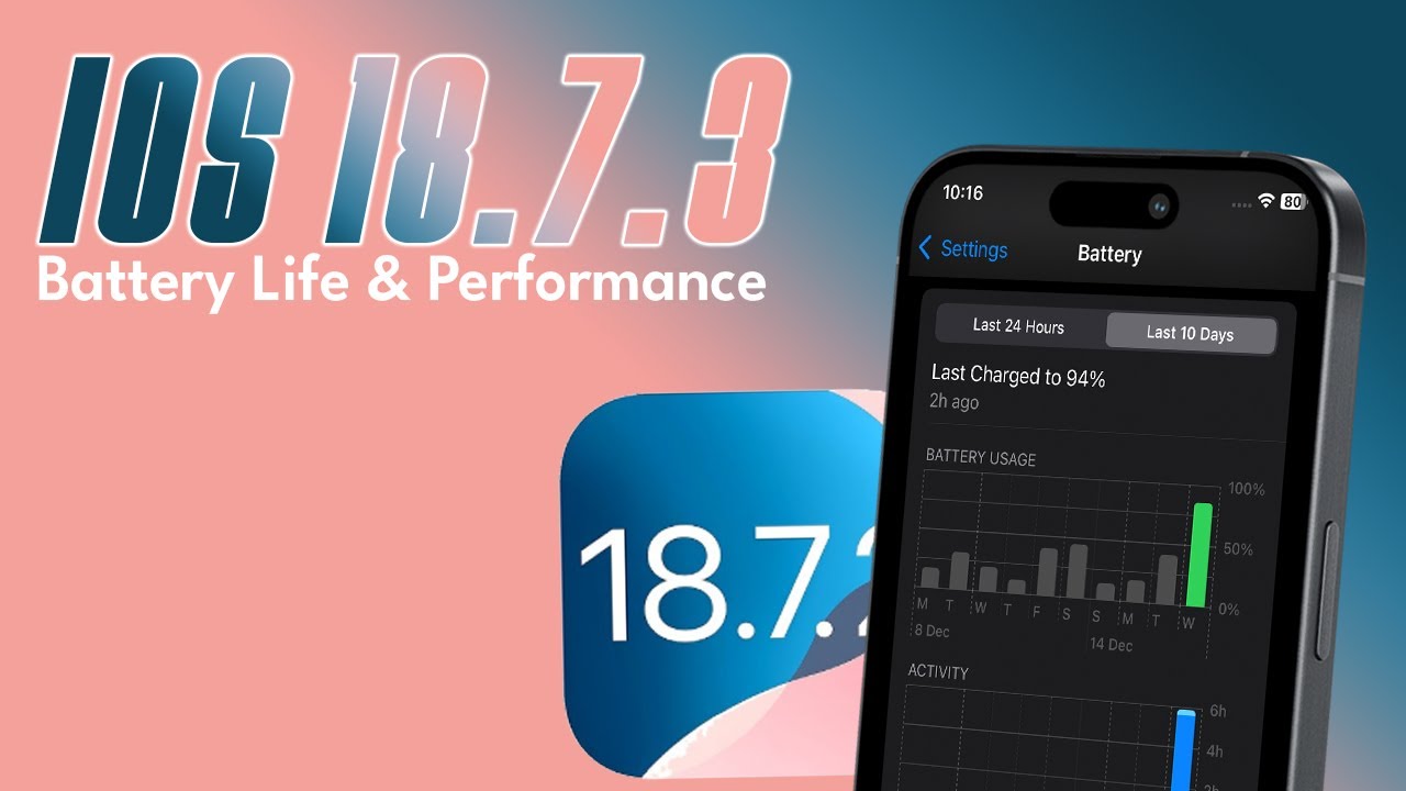 Время работы от батареи и производительность в iOS 18.7.3 (после 24 часов)