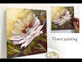 How to draw a flower painting | Acrylic Technique on canvas by Julia Kotenko