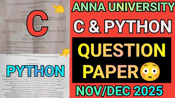 C & PYTHON Question Paper 2025‼️| Computer Programming C & Python📌| CS25C01 & CS25C02 ✅ | R2025 | AU