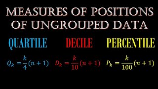 MEASURES OF POSITIONS OF UNGROUPED DATA | QUARTILES, DECILES, PERCENTILES | STATISTICS