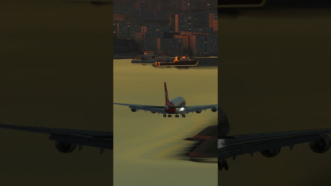 Airbus A380 Qantas Arrival at VHHX Hong Kong