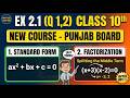 Class 10 Maths Exercise 2.1 Q1 & Q2 Solved (Punjab Board 2026) | Standard Form & Factorization