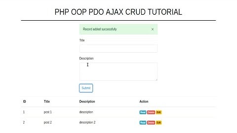 PHP OOP PDO AJAX CRUD TUTORIAL