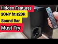 Hidden Features || Sound Bar || Sony Ht s20r || Must Try best Surround Sound