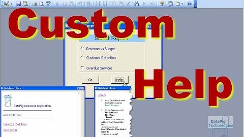 Custom Help System in Access ~ DataPig