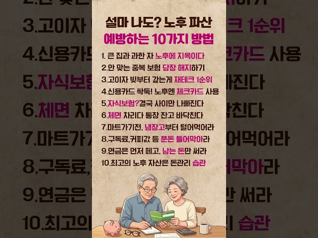 설마 나도? 노후 파산 예방하는 10가지 방법 #노후준비 #삶의지혜 #명언