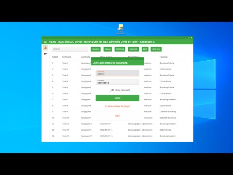 VB.NET SQL Server (MaterialSkin) Login and Registration System (Demo Video)