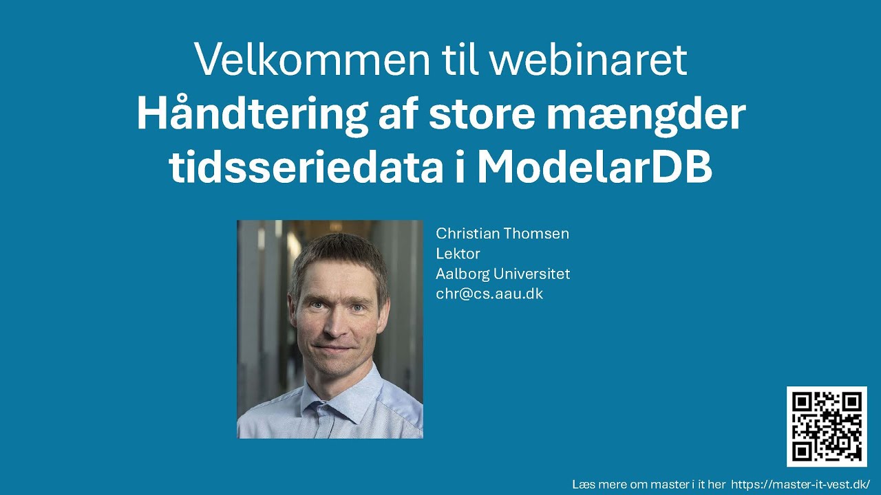 Webinar: Håndtering af store mængder tidsseriedata i ModelarDB. 7. november 2025.
