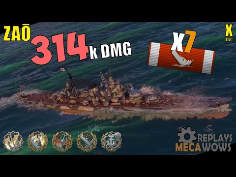 Cruiser Zaō 7 Kills & 314k Damage | World of Warships