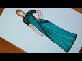 How To Draw Indian Dress Saree Easily 