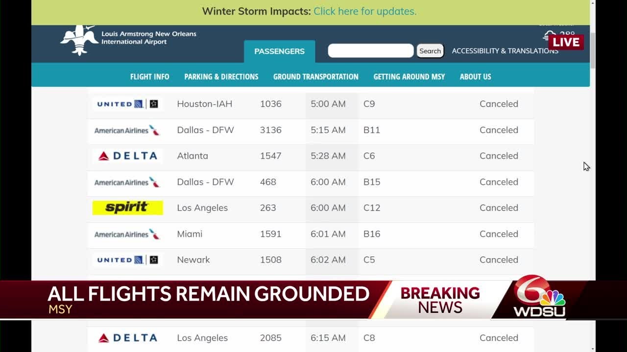 Many flights canceled, delayed at MSY for third day in a row - YouTube
