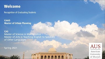 Recognition of AUS Class of Spring 2021 - Masters Live Stream