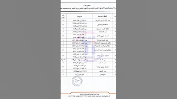 جدول العطل سنة 2024 2025 